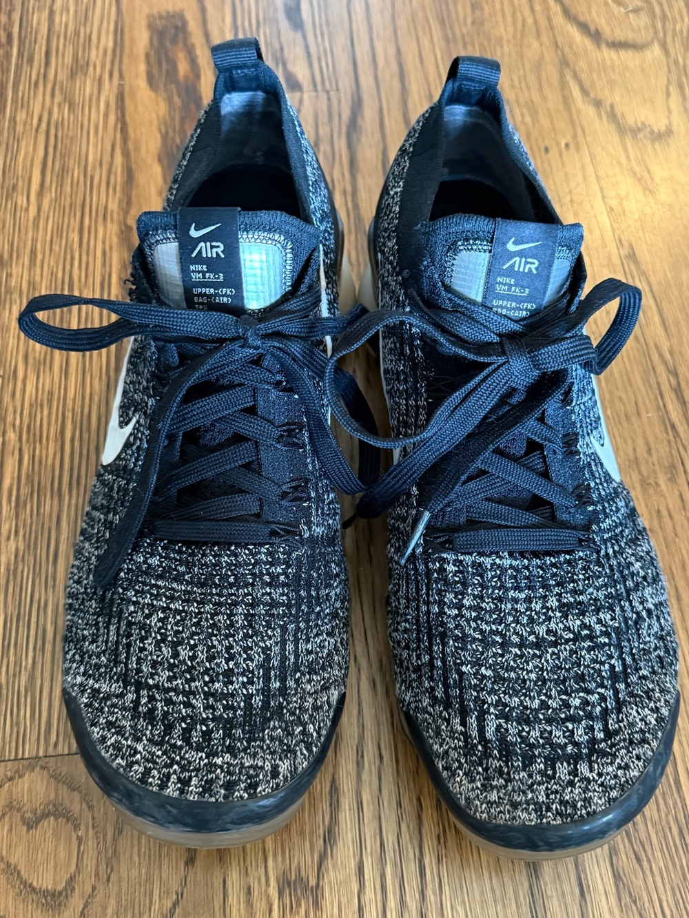 Nike VaporMax Flyknit Sneakers in Black and White - Picture 2 of 4